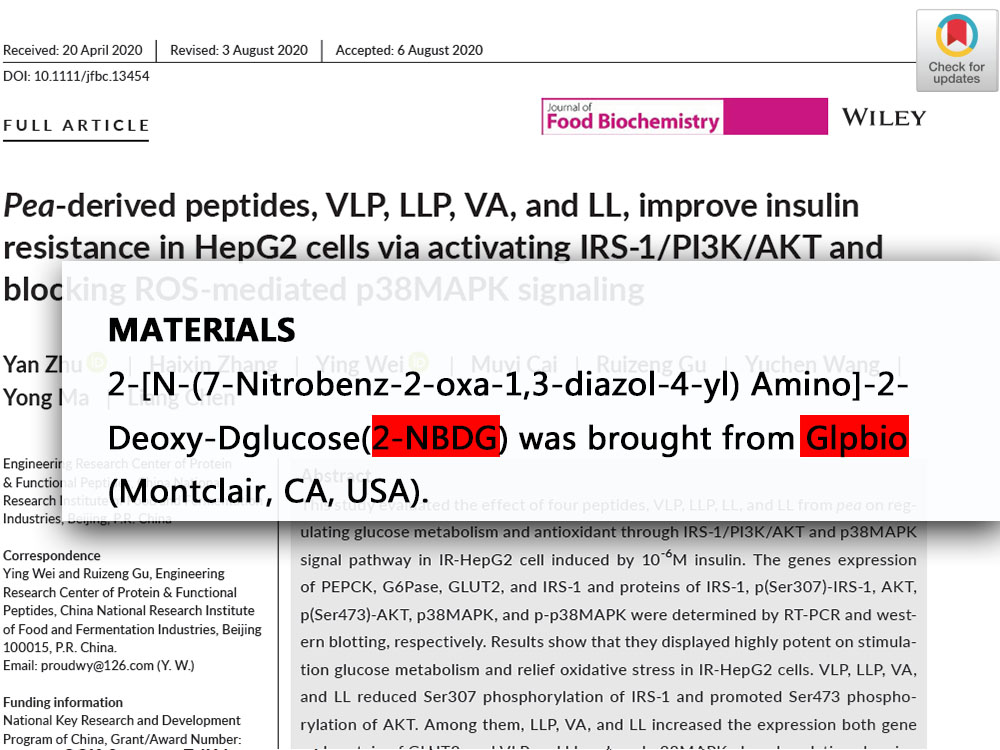 2-NBDG | Fluorescent glucose analogs | CAS NO.:186689-07-6 | GlpBio