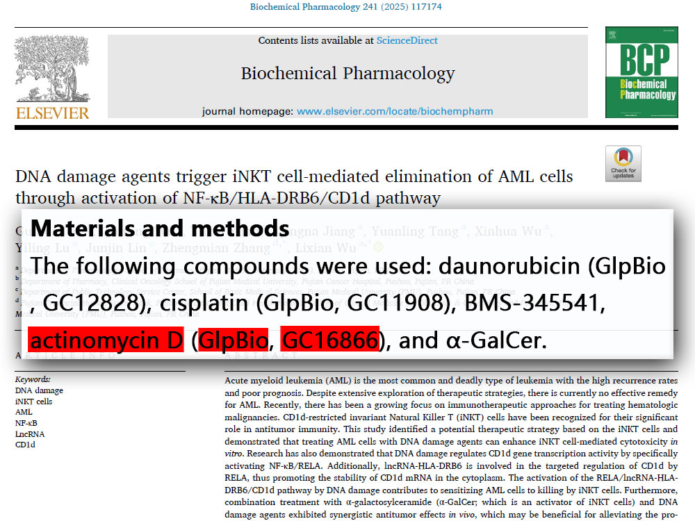 Actinomycin D | RNA polymerase inhibitor | CAS NO.:50-76-0 | GlpBio