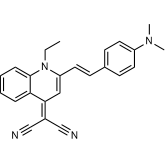 (E)-2-(2-(4-(Dimethylamino)styryl)-1-ethylquinolin-4(1H)-ylidene)malononitrile Chemical Structure